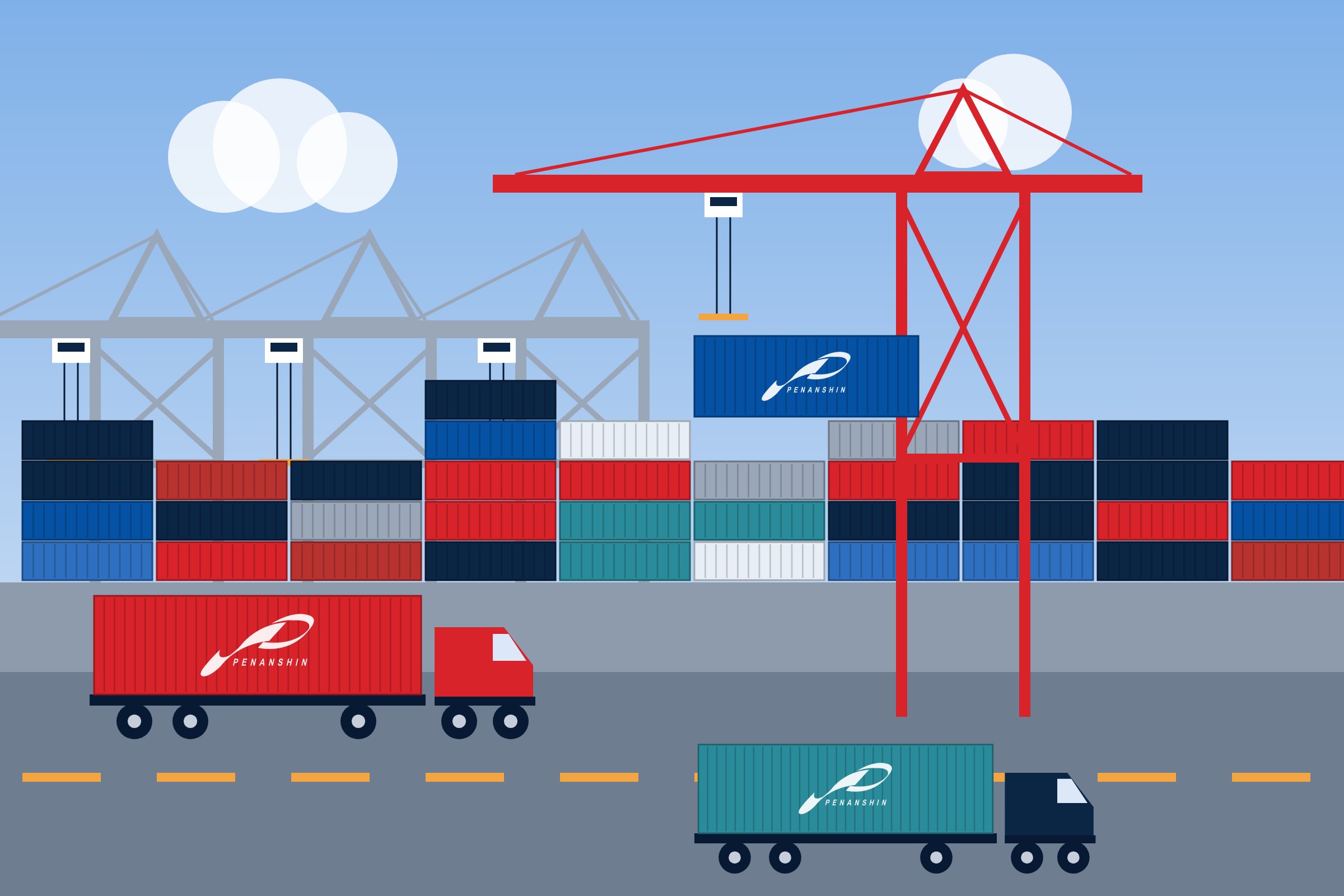 Ocean freight illustration